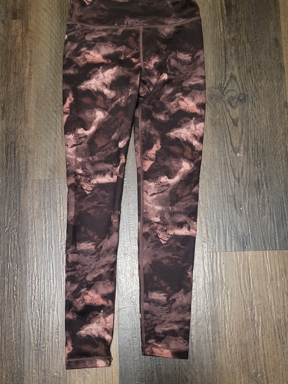 Athleta Girls' Rust and Chocolate Brown Marble Print Leggings